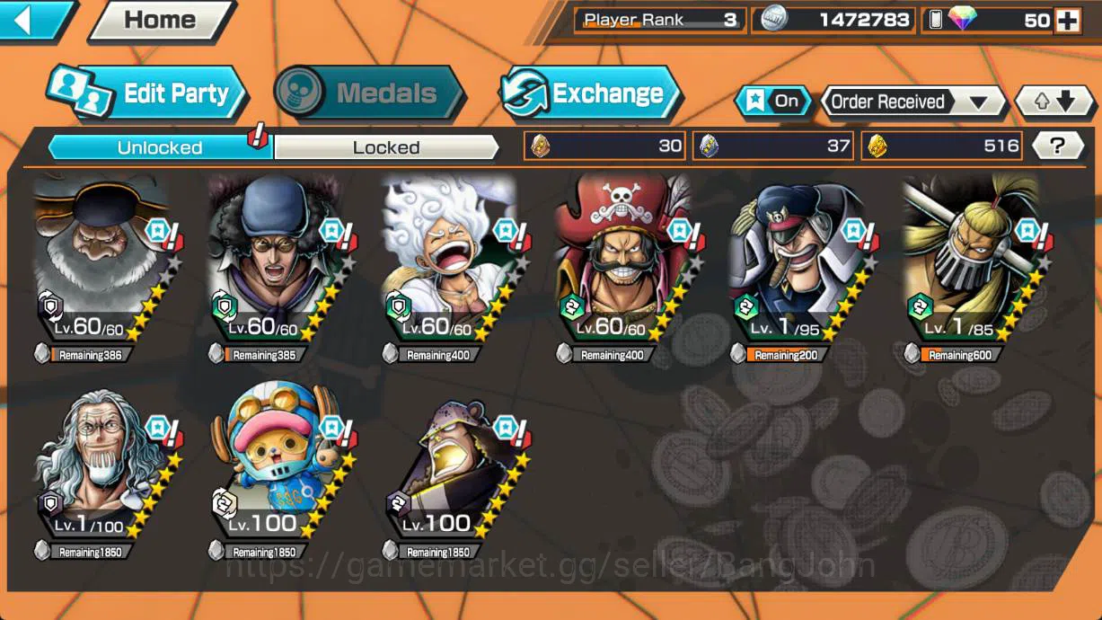 One Piece Bounty Rush Accounts GLOBAL | EX 4 | Max2 | Eghead Chopper, Kuzan, St J image 2