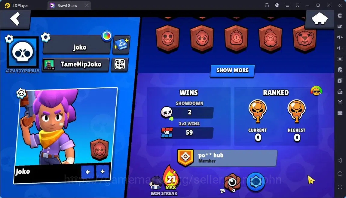 Brawl Stars Accounts Global |Trophy 942 |16 Brawler-3 Max Lvl.|1 Hypercharge [MR.P]|2 Super Rare&1 Mythic Skin | ProtectOff 3