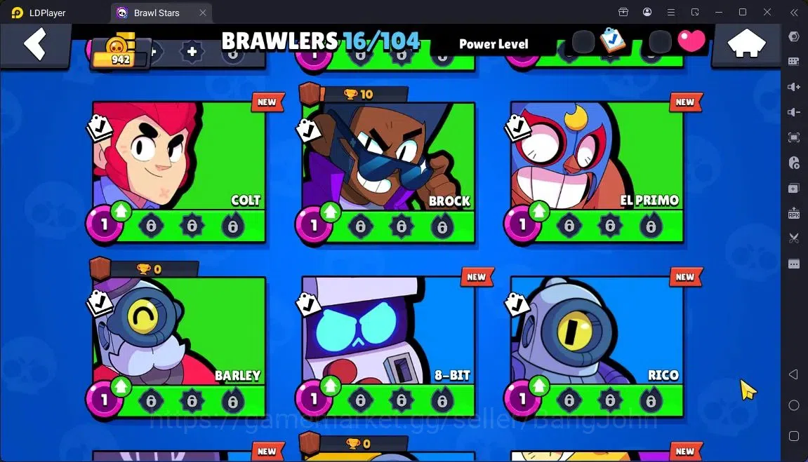 Brawl Stars Accounts Global |Trophy 942 |16 Brawler-3 Max Lvl.|1 Hypercharge [MR.P]|2 Super Rare&1 Mythic Skin | ProtectOff 6