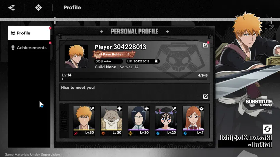 BLEACH: Soul Resonance Accounts Nuverse SEA |STARTER Lv14|2 SRR(Ichigo+Sajin)8SR(I image 8