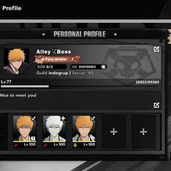 BLEACH: Soul Resonance Accounts Nuverse SEA|Lv77|17SSR|12Sign|[UrahB3,IchiBanB1,Neliel,Grimjo,Ichigo IH,Ichig