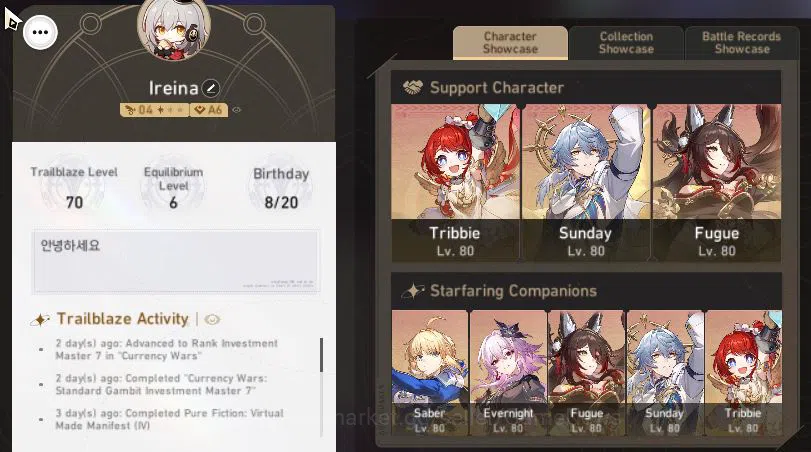Honkai Star Rail Accounts Asia|TL 70|Free ZZZ|21 Limited|[Evernight,Saber,Ar image 2