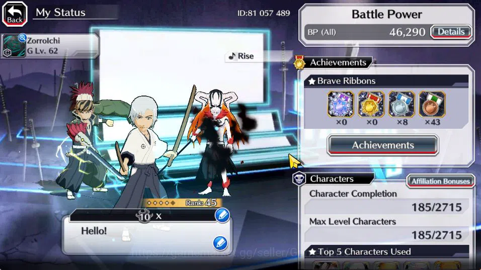 Bleach: Brave Souls Accounts [GLOBAL]6K Orb+Fresh All Story|Jushiro Soul Reaper image 2