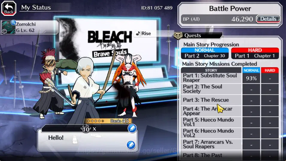 Bleach: Brave Souls Accounts [GLOBAL]6K Orb+Fresh All Story|Jushiro Soul Reaper image 4