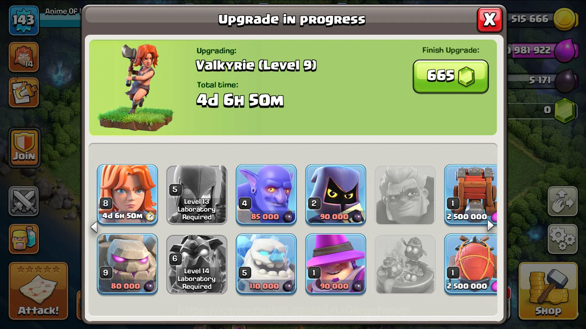 Clash of Clans Mid-Tier TH 14 -BH 9|LV 143|HH 7|BK 57,AQ 65,GW 31,MP 42,RC image 1