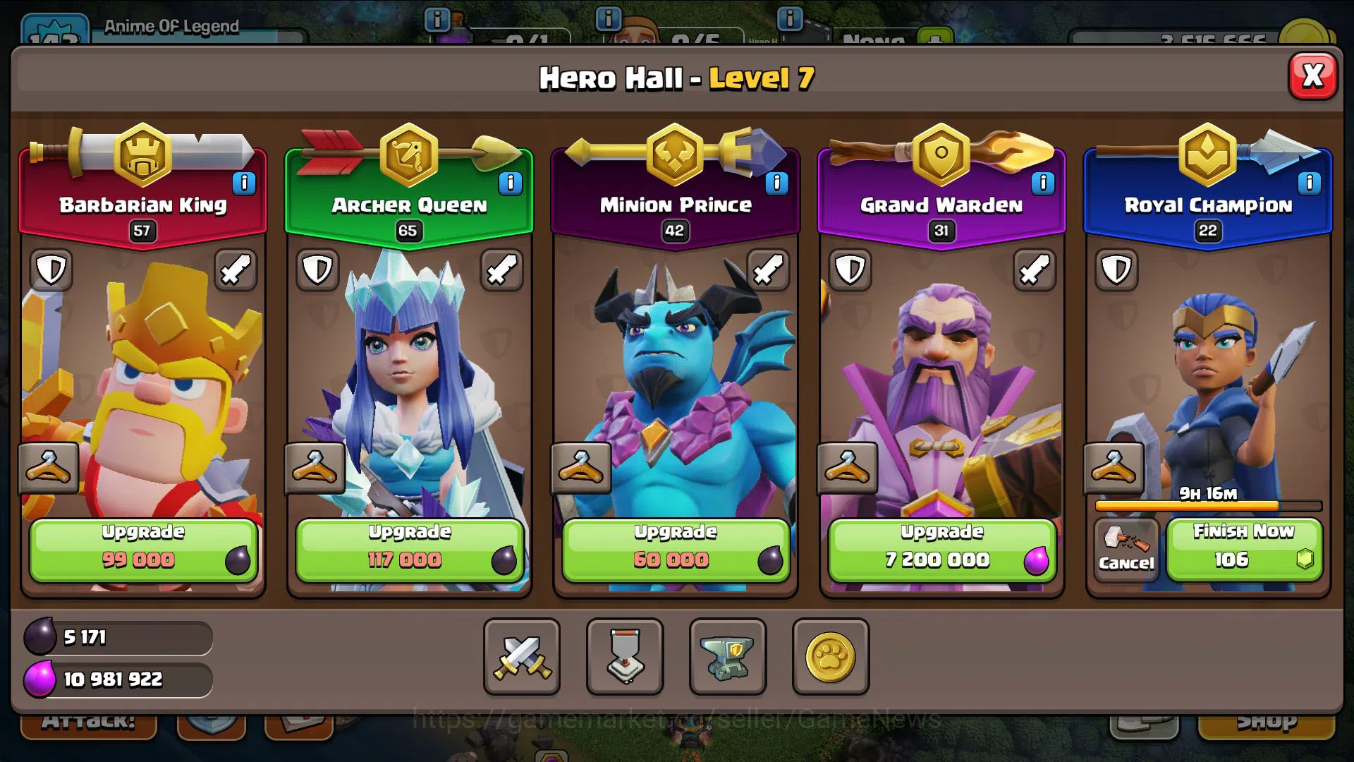Clash of Clans Accounts Mid-Tier TH 14 -BH 9|LV 143|HH 7|BK 57,AQ 65,GW 31,MP 42,RC 22|CN OFF|Protect OFF|TAKE MAIL(COC2005) 7