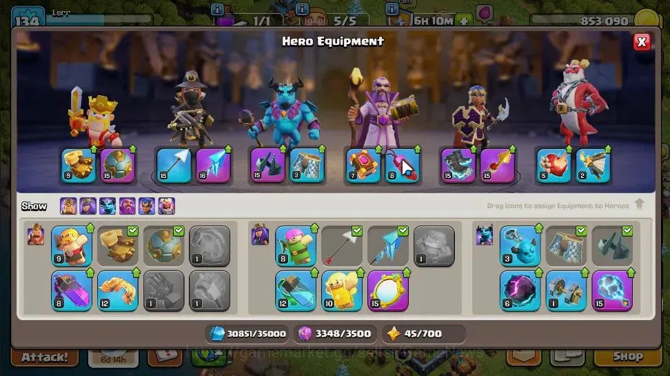 Clash of Clans Accounts LV 134|TH 17-BH 10|HH 9|Limited Skin|BK 44,AQ 67,G image 16