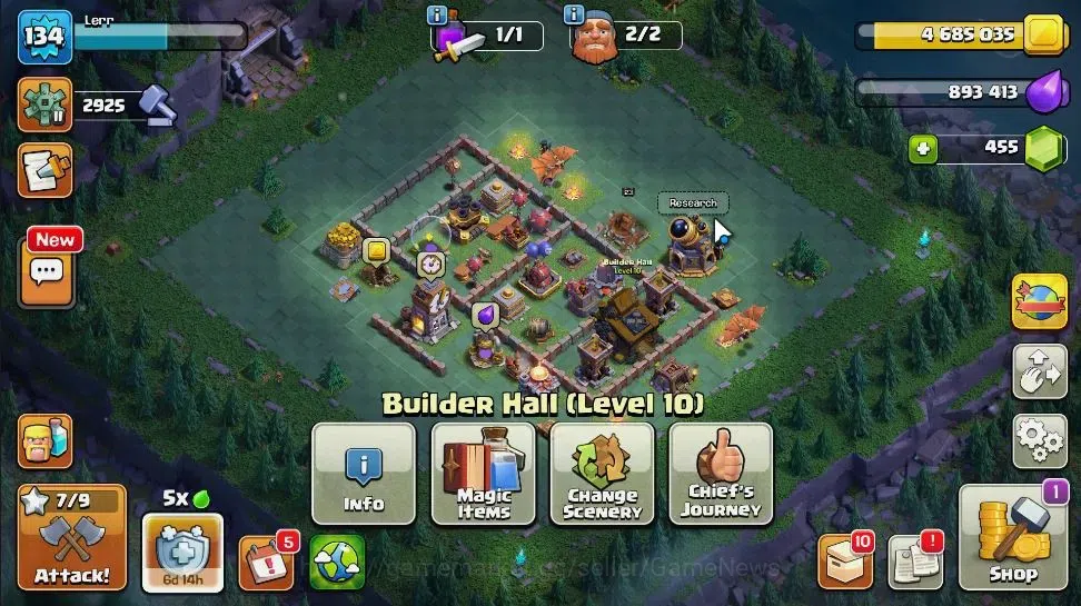 Clash of Clans Accounts LV 134|TH 17-BH 10|HH 9|Limited Skin|BK 44,AQ 67,G image 20