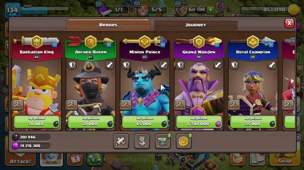 Clash of Clans Accounts LV 134|TH 17-BH 10|HH 9|Limited Skin|BK 44,AQ 67,G image 8