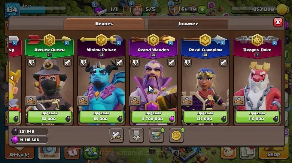 Clash of Clans Accounts LV 134|TH 17-BH 10|HH 9|Limited Skin|BK 44,AQ 67,G image 9
