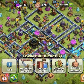 Clash of Clans High-End LV 134|TH 17-BH 10|HH 9|Limited Skin|BK 44,AQ 67,G image 1