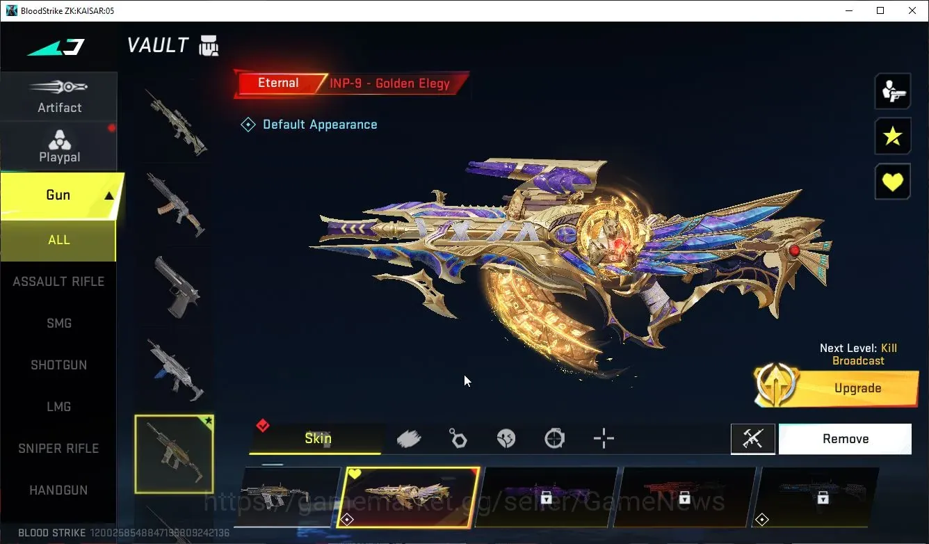 Blood Strike Accounts Collab Skin Asia|Eternal INP9 Golden Elegy+Collab Lucha Strike Mr Iguana+5 1