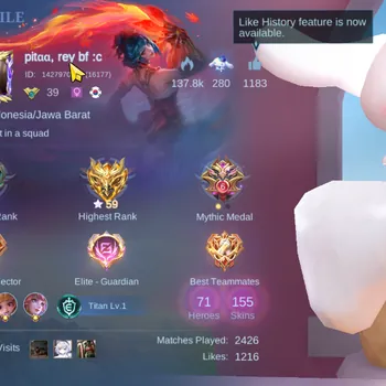 Mobile Legends: Bang Bang Accounts Others Hero 71|Skin 155|Floryn Sanrio,Angela Annual,Badang