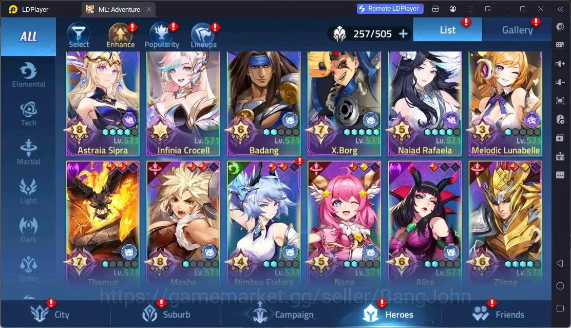 Mobile Legends: Adventure Accounts Global |LV 326|1,4B Power|VIP 10|Camp 75-45|Hero 257|18 Nexus|35Awaken|15UR|5Epic|42Rare 5
