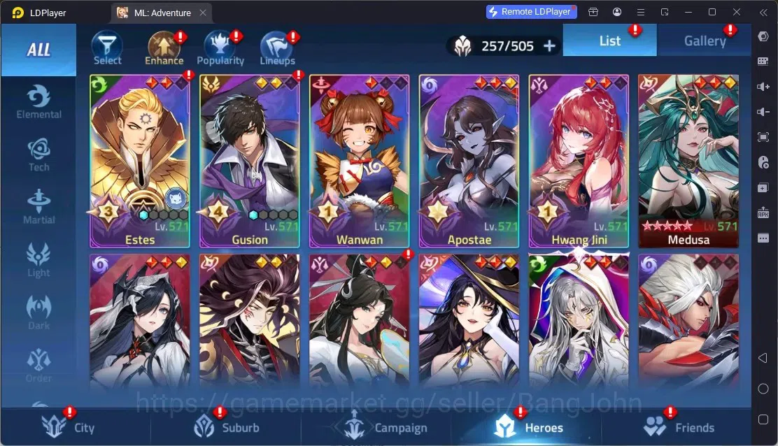 Mobile Legends: Adventure Accounts Global |LV 326|1,4B Power|VIP 10|Camp 75-45|Hero 257|18 Nexus|35Awaken|15UR|5Epic|42Rare 7