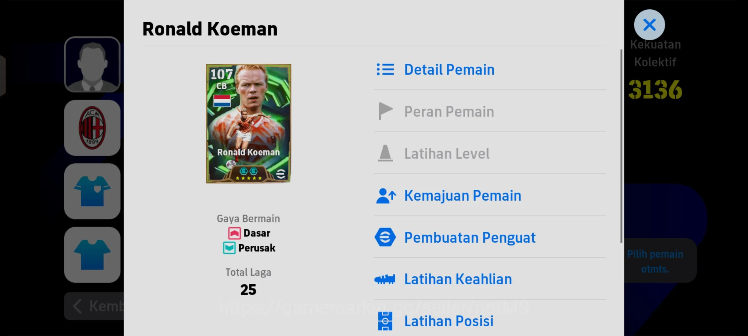 Buy eFootball Accounts - EFOOTBALL COLLECTIVE STRENGTH 3136