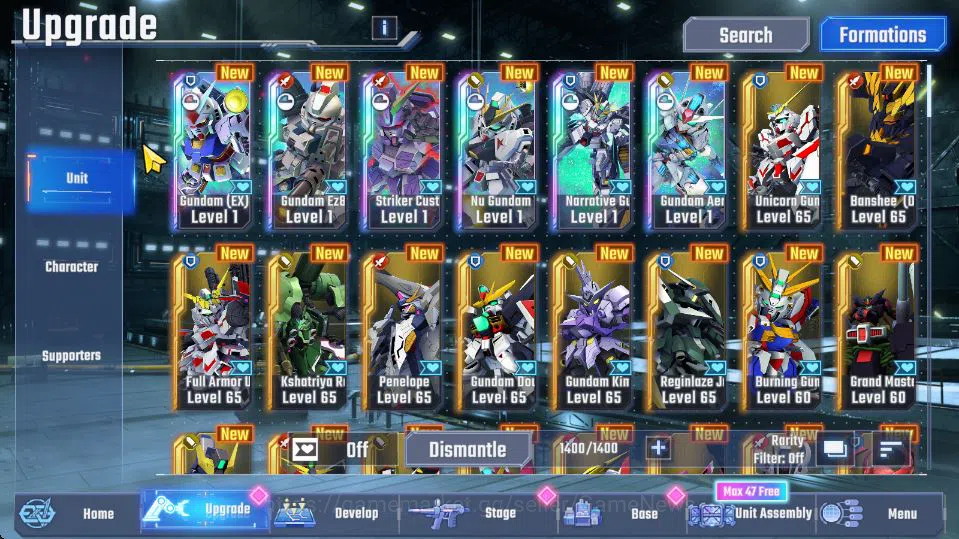 SD Gundam G Generation ETERNAL Accounts [Global]Rank 37|155K DM| 6 UR | Striker Custom,Gundam Ez8,Nu Gundam,Narrative,Gundam