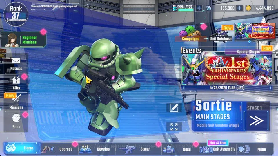 SD Gundam G Generation ETERNAL Accounts [Global]Rank 37|155K DM| 6 UR | Striker Custom,Gundam Ez8,Nu Gundam,Narrative,Gundam 4