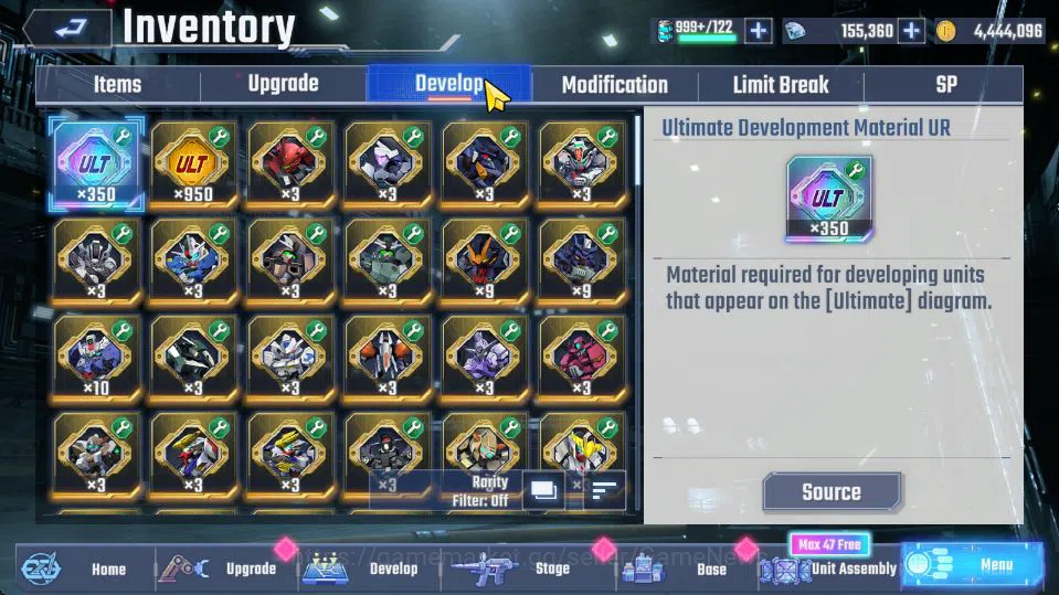 SD Gundam G Generation ETERNAL Accounts [Global]Rank 37|155K DM| 6 UR | Striker Custom,Gundam Ez8,Nu Gundam,Narrative,Gundam 7