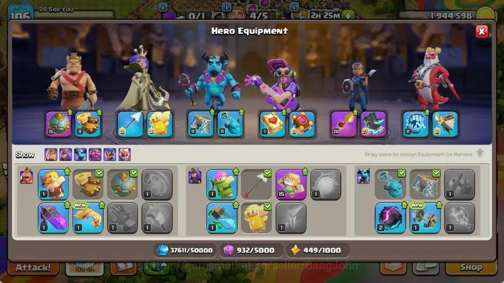 Clash of Clans Accounts Global |TH 17-BH 7|LVL 106|AQ 32 ,MP 7 ,GW 17 ,RC  image 10