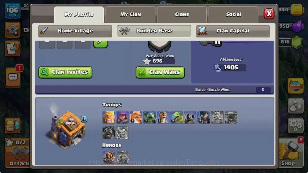 Clash of Clans Accounts Global |TH 17-BH 7|LVL 106|AQ 32 ,MP 7 ,GW 17 ,RC  image 17