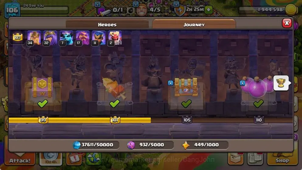 Clash of Clans Accounts Global |TH 17-BH 7|LVL 106|AQ 32 ,MP 7 ,GW 17 ,RC  image 9