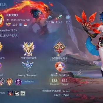 Mobile Legends: Bang Bang Accounts Collector Global|Skin 532|Mega|Legend Franco+Lunox,Exorcist Hayabusa,Sasuke Suyou,PACE