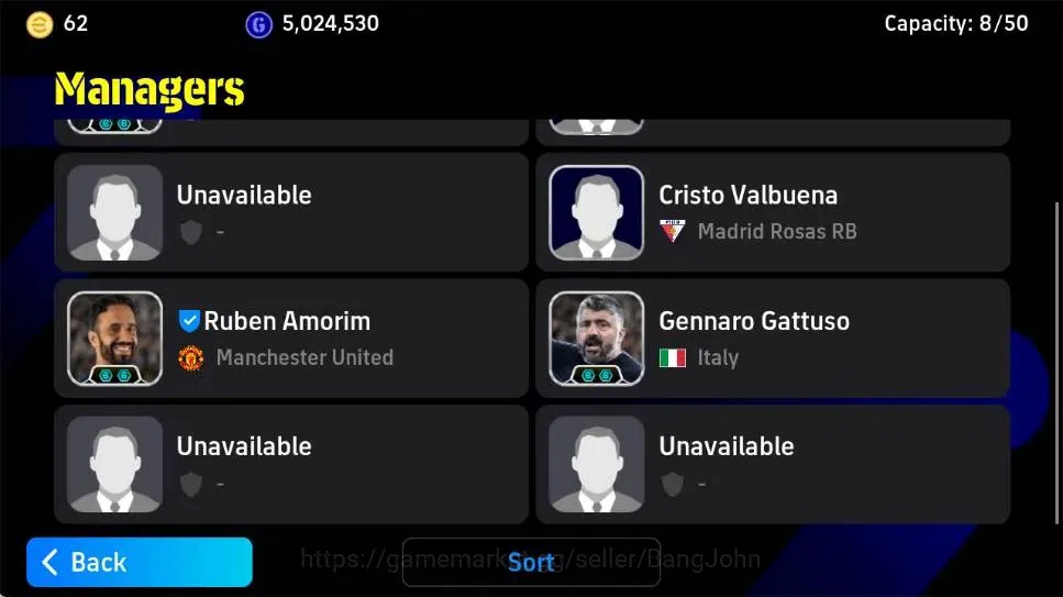 eFootball Accounts Legends & Iconic Players Mobile|PW 3194|MichaelOwen Epic,Roberto Bagio Epic,Fabio Cannavaro Epic,Steven 3