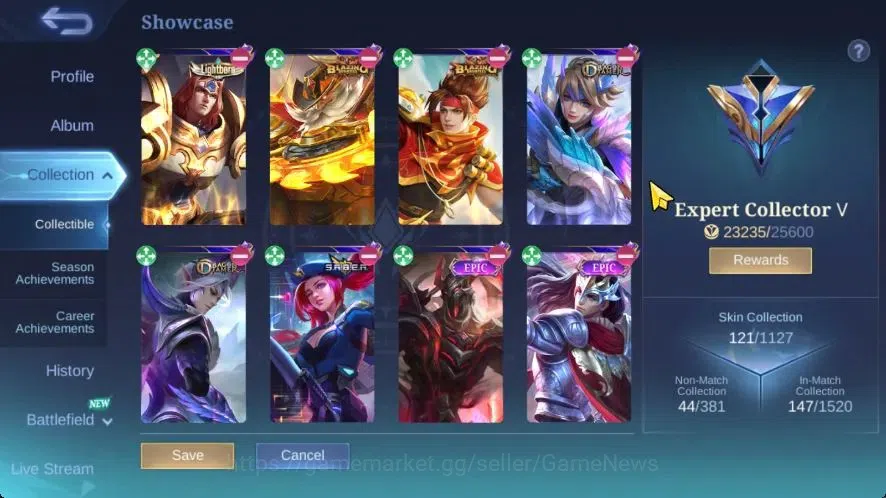 Mobile Legends: Bang Bang Accounts Hero 88|Skin 121|Highest Glory 71|Tigreal Lightbor image 2
