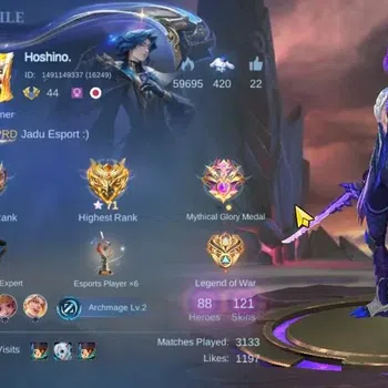 Mobile Legends: Bang Bang Collector Hero 88|Skin 121|Highest Glory 71|Tigreal Lightbor image 1