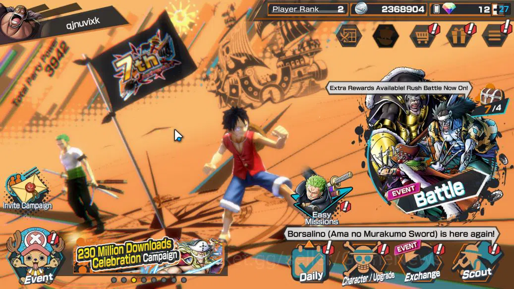 One Piece Bounty Rush Accounts Starter Global|4 EX| Man DB King Pirates Monkey D.Luffy,Blackbeard Kuzan,Kaido'Son
