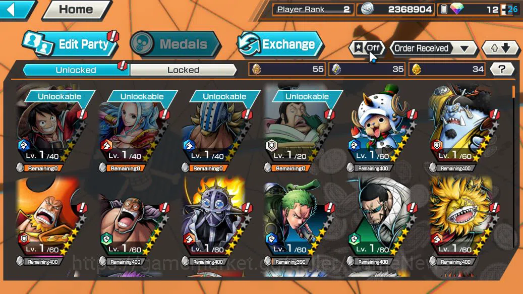 One Piece Bounty Rush Accounts Starter Global|4 EX| Man DB King Pirates Monkey D.Luffy,Blackbeard Kuzan,Kaido'Son 4