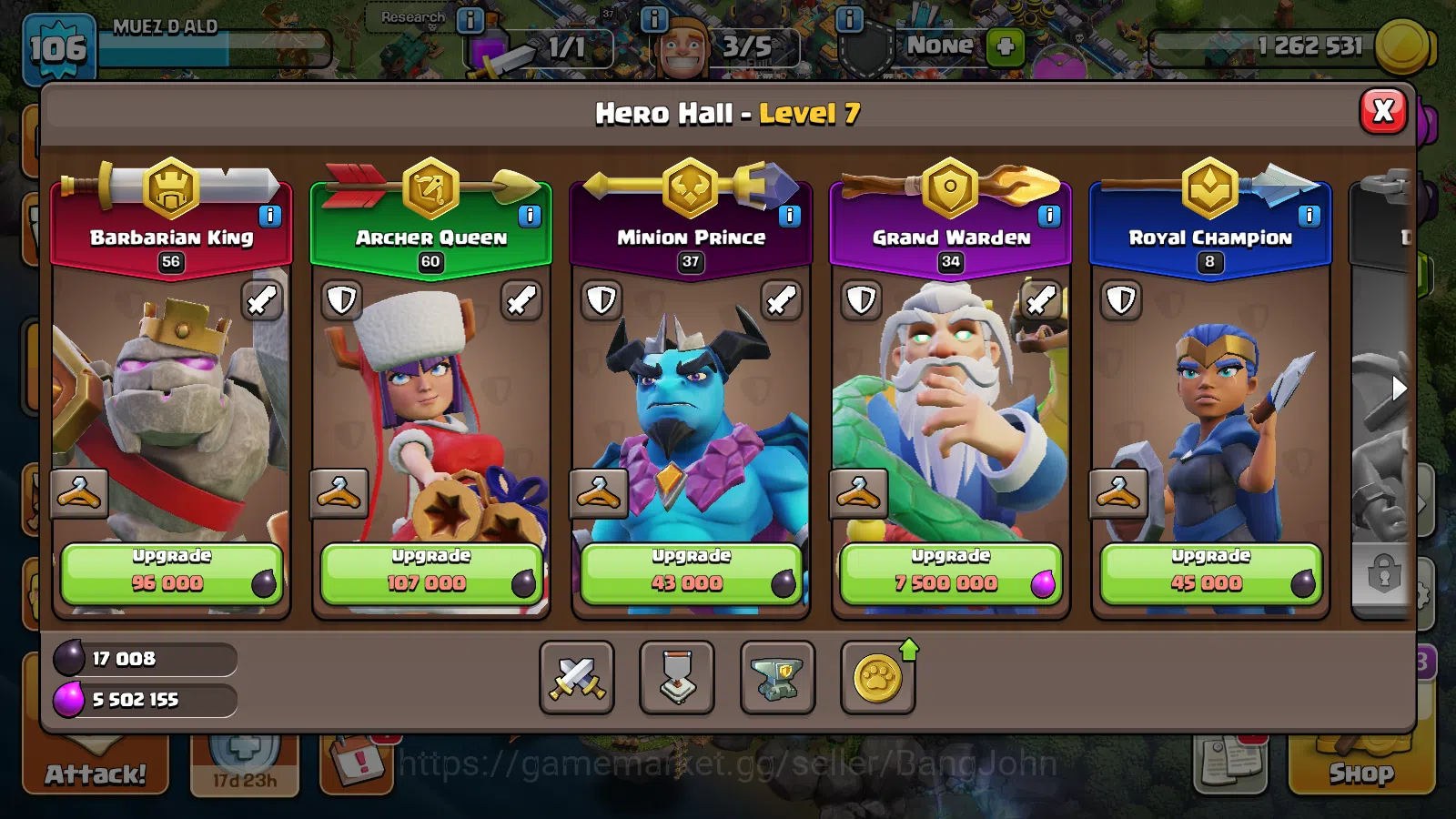 Clash of Clans Accounts TH 14-BH 6|LVL 106|HH7|BK 56,AQ 60,MP37,GW34,RC8 C image 6