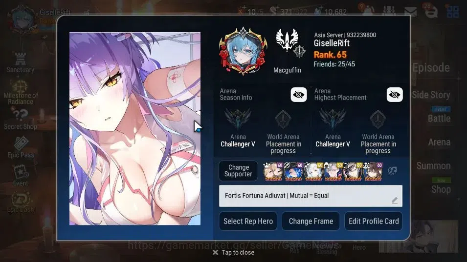 Epic Seven Accounts ASIA UnVerif|15ML(Sheperd Dark Diene,Rhiana&Luc,Be image 2