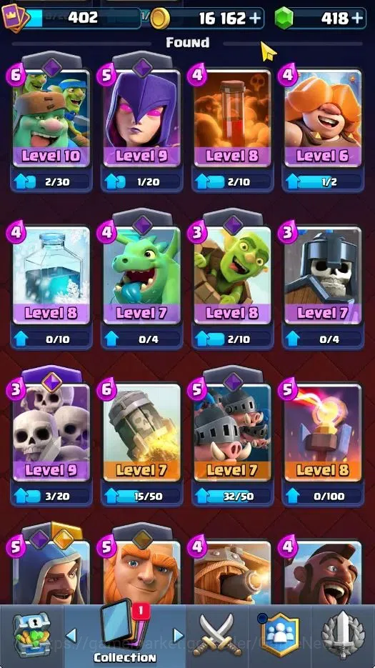 Clash Royale Accounts High-End Lvl 402|KTL 9|Trophy 3041|418 Gems|Card 48/122|1 Hero 4 EVO 11 Epic 18 Rare 19 Common|3 Wild 12