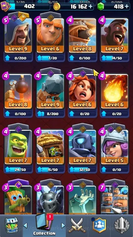 Clash Royale Accounts High-End Lvl 402|KTL 9|Trophy 3041|418 Gems|Card 48/122|1 Hero 4 EVO 11 Epic 18 Rare 19 Common|3 Wild 13