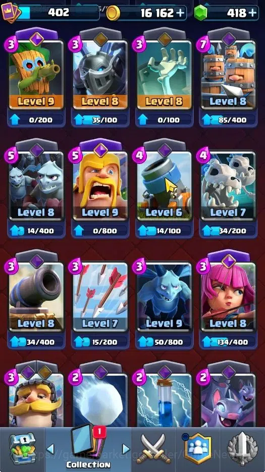 Clash Royale Accounts High-End Lvl 402|KTL 9|Trophy 3041|418 Gems|Card 48/122|1 Hero 4 EVO 11 Epic 18 Rare 19 Common|3 Wild 14