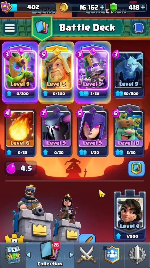 Clash Royale Accounts High-End Lvl 402|KTL 9|Trophy 3041|418 Gems|Card 48/122|1 Hero 4 EVO 11 Epic 18 Rare 19 Common|3 Wild 4