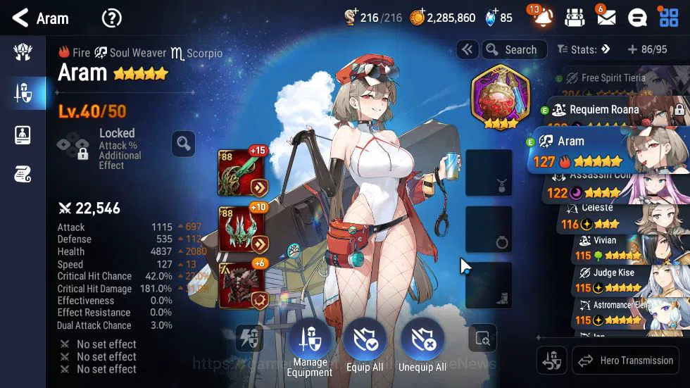 Epic Seven Accounts Starter GLOBAL Unverif|4 ML(AstroM Elena,SageBalSezn,Req Roana,Judge Kise)+Aram,Iseria,Etc|Poh+Bless 14