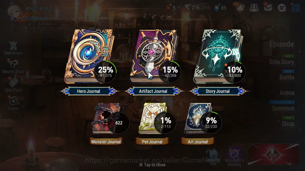 Epic Seven Accounts Starter GLOBAL Unverif|4 ML(AstroM Elena,SageBalSezn,Req Roana,Judge Kise)+Aram,Iseria,Etc|Poh+Bless 2
