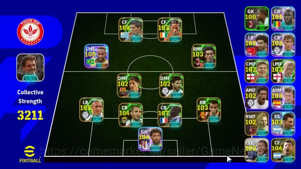 eFootball Accounts Legends & Iconic Players Android|19 Epic Lilian,Luis Suarez,Roberto Carlos,Giorgio Chiellini,Didier 1