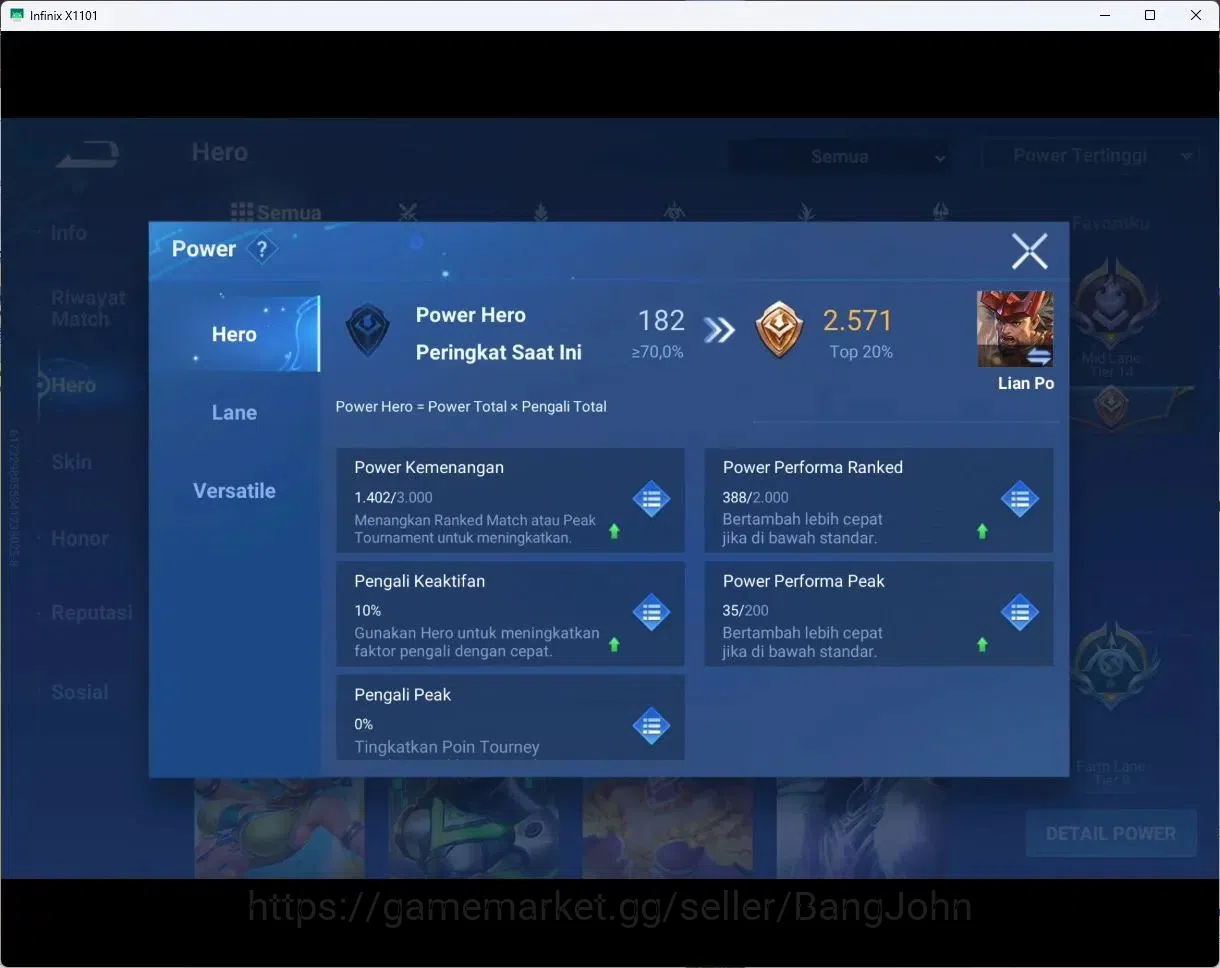 Honor of Kings Accounts Global Hero112 Skin178 |LIMBO,MILADY,BIRON|LEGEN,W image 2
