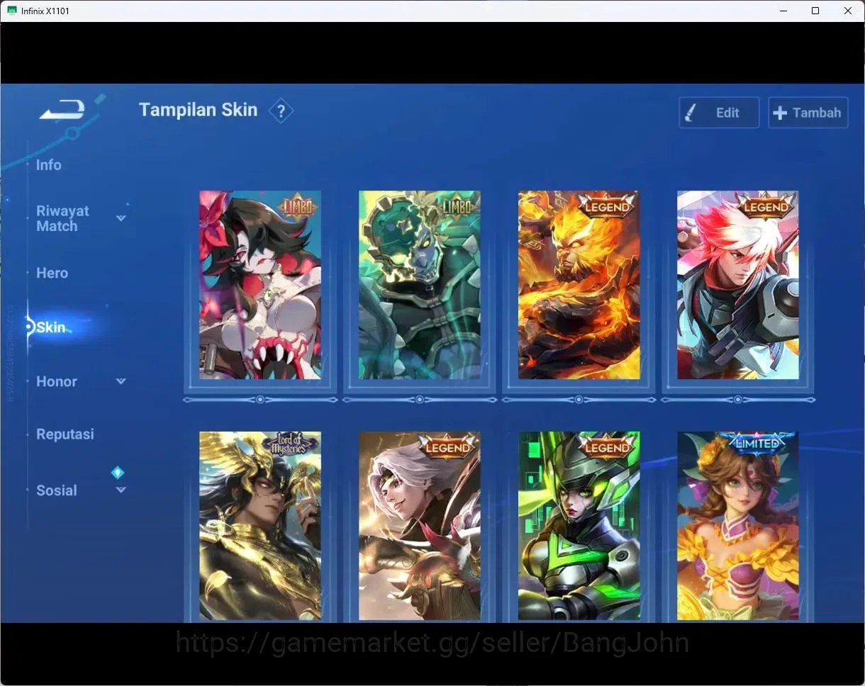 Honor of Kings Accounts Global Hero112 Skin178 |LIMBO,MILADY,BIRON|LEGEN,W image 3