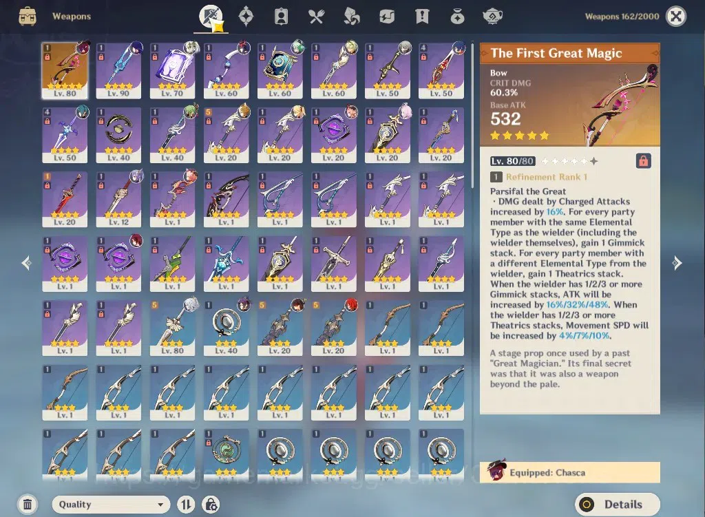 Genshin Impact Accounts ASIA|AR54|4Limited+1(*5Weapon)|Zibai,Chasca,Raiden image 8