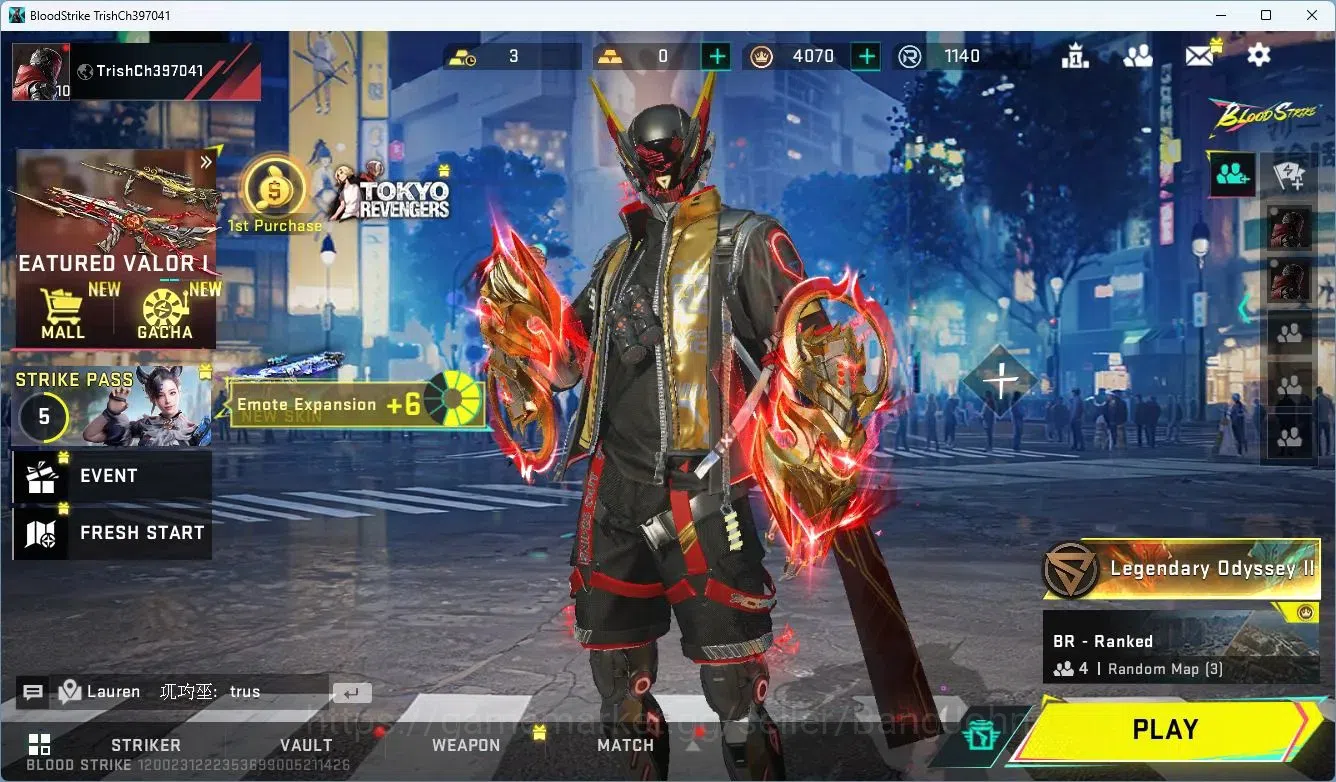 Blood Strike Accounts Rare Skin ASIA | Eternal Melee: Katar | 3 7DS Guns: AK47,M700,Kar98k | 1 Ultra Gun | BLEACH Striker 1