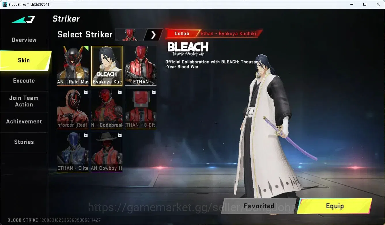 Blood Strike Accounts Rare Skin ASIA | Eternal Melee: Katar | 3 7DS Guns: AK47,M700,Kar98k | 1 Ultra Gun | BLEACH Striker 12