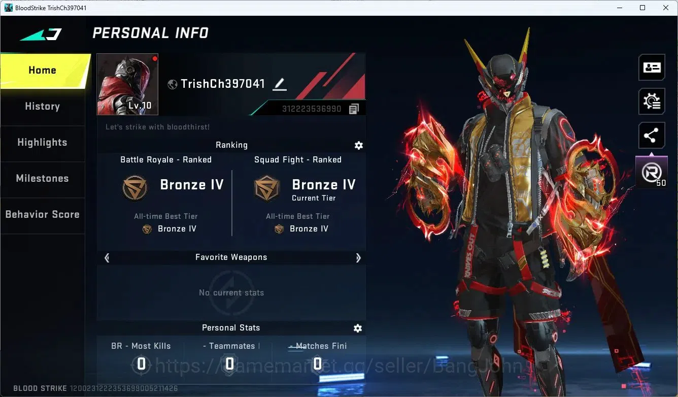 Blood Strike Accounts Rare Skin ASIA | Eternal Melee: Katar | 3 7DS Guns: AK47,M700,Kar98k | 1 Ultra Gun | BLEACH Striker 2