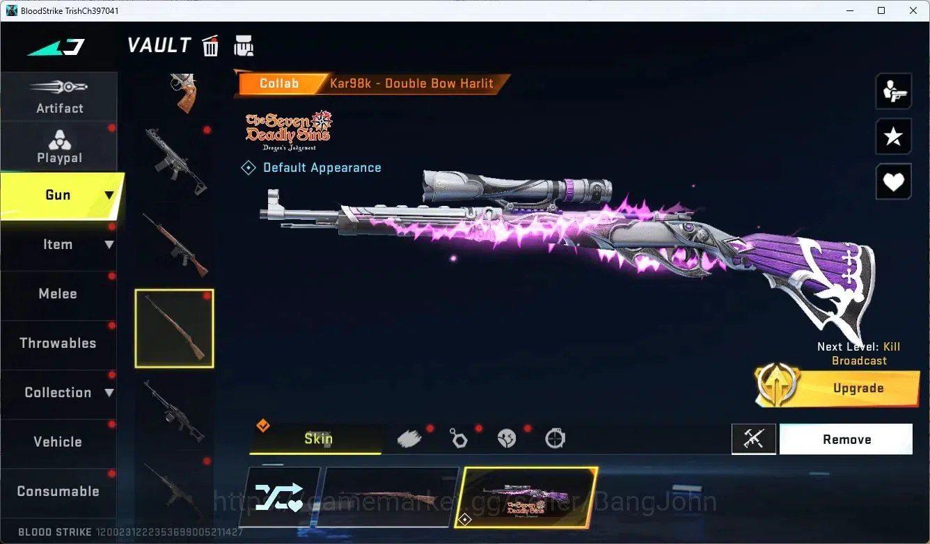 Blood Strike Accounts Rare Skin ASIA | Eternal Melee: Katar | 3 7DS Guns: AK47,M700,Kar98k | 1 Ultra Gun | BLEACH Striker 8