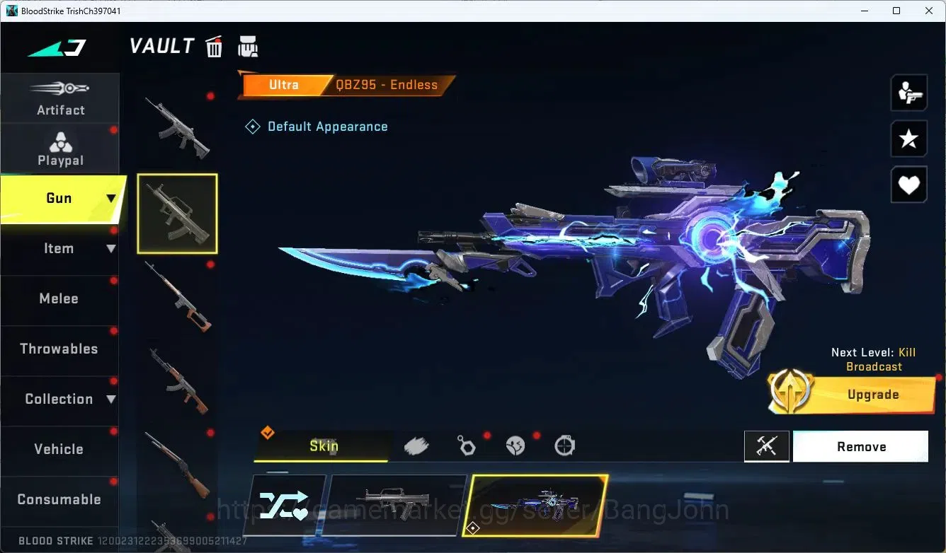 Blood Strike Accounts Rare Skin ASIA | Eternal Melee: Katar | 3 7DS Guns: AK47,M700,Kar98k | 1 Ultra Gun | BLEACH Striker 9