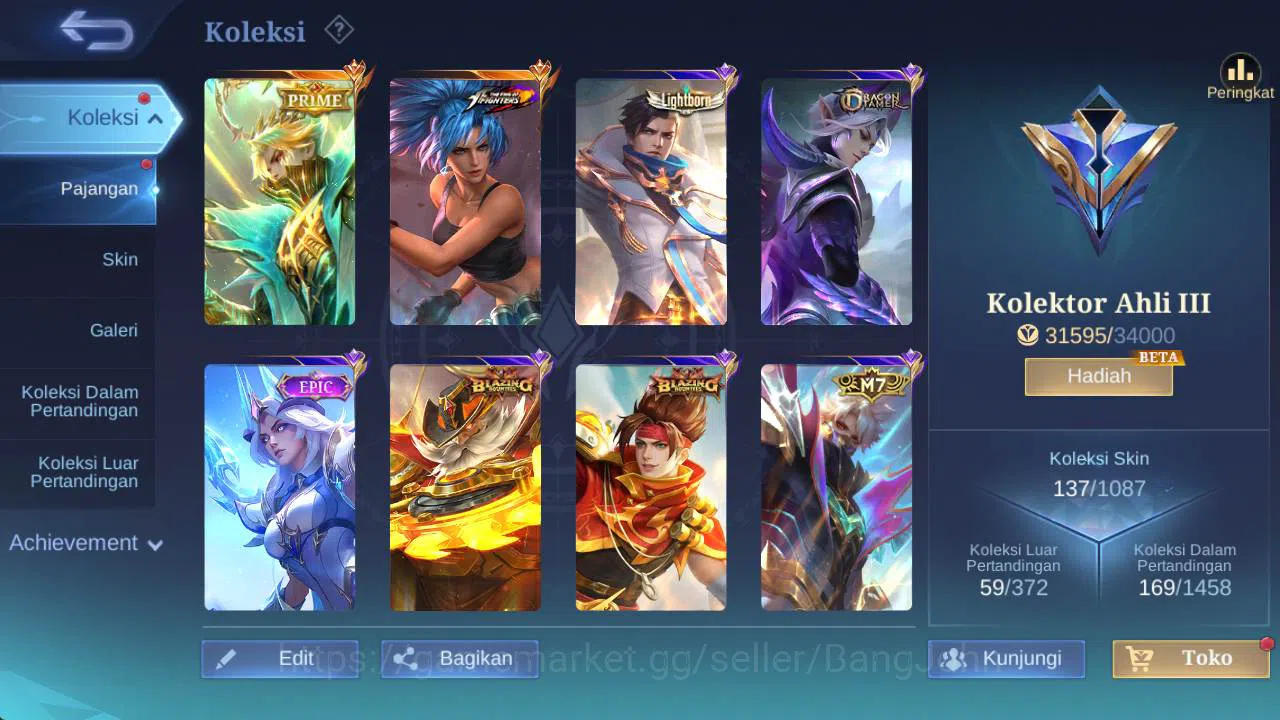 Mobile Legends: Bang Bang Accounts HERO 80+ skin 130+ prime GR, dragon ling, blazing  image 8